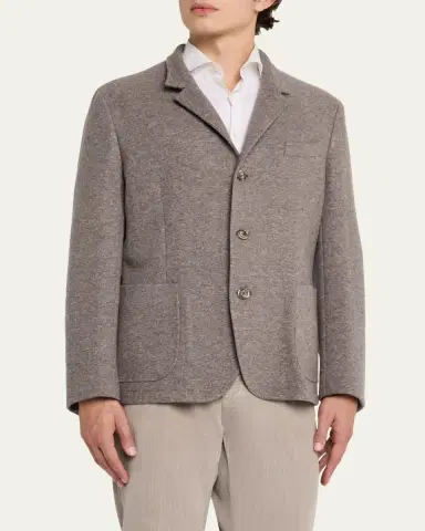 FEDELI Men's Double-Face Cashmere Chore Jacket | Thumbnail 4 FEDELI Men's Double-Face Cashmere Chore Jacket | Thumbnail 4