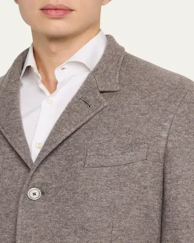 FEDELI Men's Double-Face Cashmere Chore Jacket | Thumbnail 5 FEDELI Men's Double-Face Cashmere Chore Jacket | Thumbnail 5