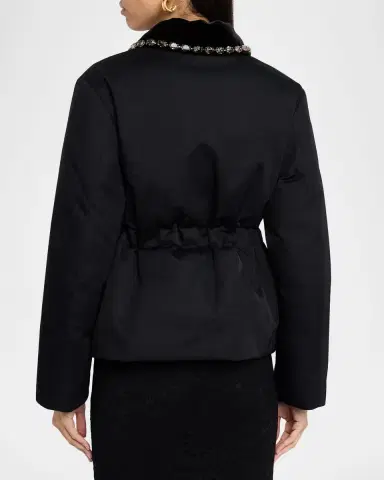 Dolce & Gabbana Crystal Velvet-Collar Nylon Barn Jacket | Thumbnail 2 Dolce & Gabbana Crystal Velvet-Collar Nylon Barn Jacket | Thumbnail 2