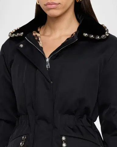 Dolce & Gabbana Crystal Velvet-Collar Nylon Barn Jacket | Thumbnail 4 Dolce & Gabbana Crystal Velvet-Collar Nylon Barn Jacket | Thumbnail 4