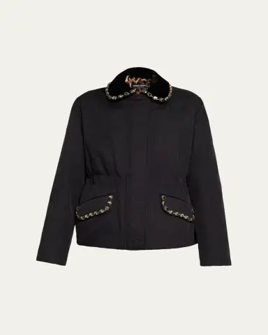 Dolce & Gabbana Crystal Velvet-Collar Nylon Barn Jacket | Thumbnail 5 Dolce & Gabbana Crystal Velvet-Collar Nylon Barn Jacket | Thumbnail 5