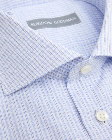Bergdorf Goodman Men's Check Button-Front Dress Shirt | Thumbnail 2 Bergdorf Goodman Men's Check Button-Front Dress Shirt | Thumbnail 2