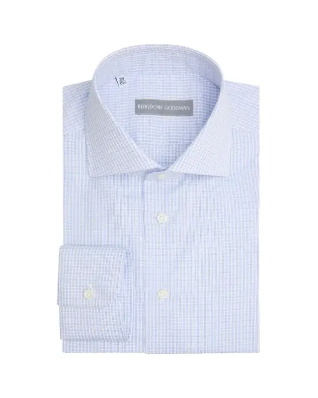 Men's Check Button-Front Dress Shirt
