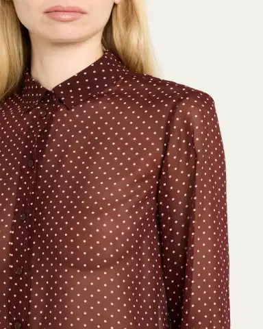 Nili Lotan Gaia Polka-Dot Silk Slim Button-Down Shirt | Thumbnail 13 Nili Lotan Gaia Polka-Dot Silk Slim Button-Down Shirt | Thumbnail 13