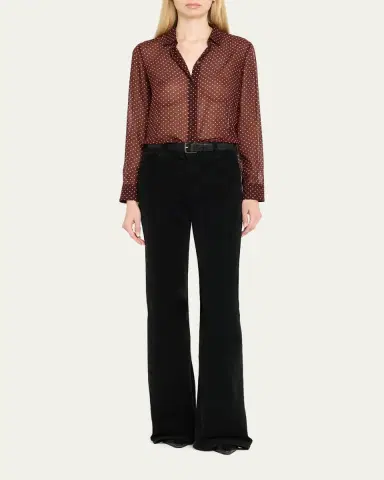 Nili Lotan Gaia Polka-Dot Silk Slim Button-Down Shirt | Thumbnail 10 Nili Lotan Gaia Polka-Dot Silk Slim Button-Down Shirt | Thumbnail 10
