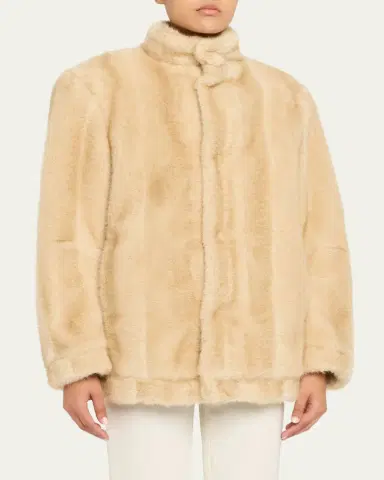 MM6 MAISON MARGIELA Straight Faux Fur Jacket | Thumbnail 4 MM6 MAISON MARGIELA Straight Faux Fur Jacket | Thumbnail 4