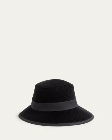 Valentino Garavani Men's VLogo Velvet Fedora Hat | Thumbnail 3