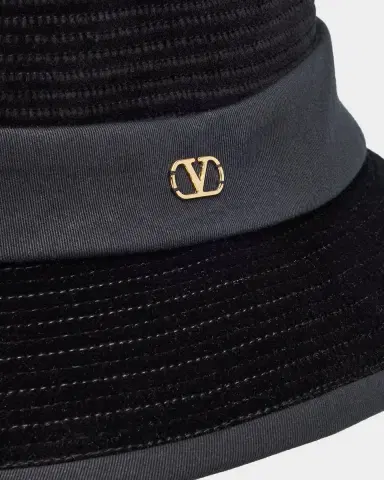 Valentino Garavani Men's VLogo Velvet Fedora Hat | Thumbnail 4