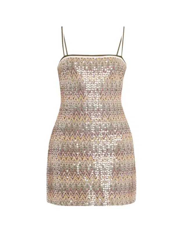 Ramy Brook Ivanna Sequined Chevron Mini Dress