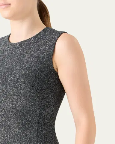 Akris punto Metallic Jersey Asymmetric Midi Dress | Thumbnail 5 Akris punto Metallic Jersey Asymmetric Midi Dress | Thumbnail 5