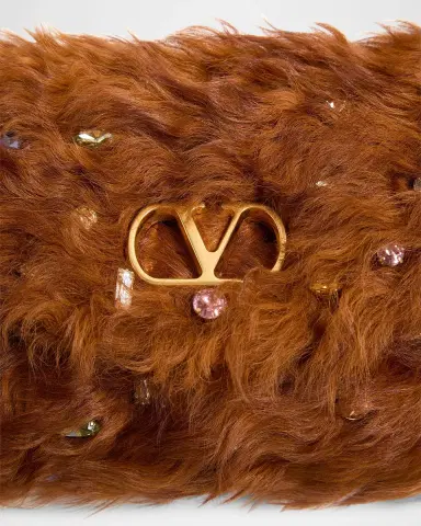 Valentino Garavani Vain Strass Fuzzy Shearling Shoulder Bag | Thumbnail 8 Valentino Garavani Vain Strass Fuzzy Shearling Shoulder Bag | Thumbnail 8