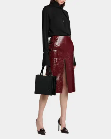 TOM FORD Twisted-Neck Silk Long-Sleeve Shirt | Thumbnail 18