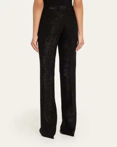 Tom Ford Sequined Crepe Straight-Leg Pants | Thumbnail 3 Tom Ford Sequined Crepe Straight-Leg Pants | Thumbnail 3