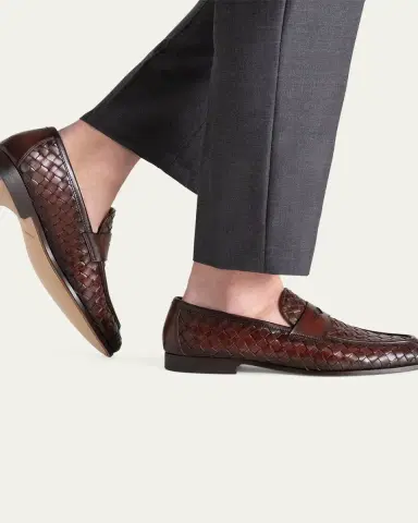 Magnanni Men's Hyde Woven Leather Penny Loafers | Thumbnail 2 Magnanni Men's Hyde Woven Leather Penny Loafers | Thumbnail 2