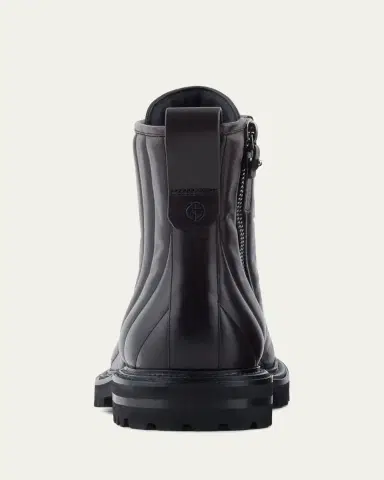 Giorgio Armani Men's Quilted Leather Lace-Up Boots | Thumbnail 8
