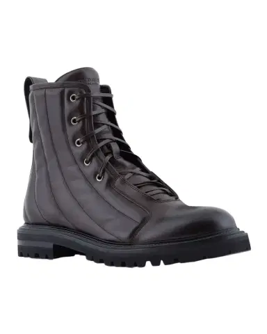Giorgio Armani Men's Quilted Leather Lace-Up Boots | Thumbnail 1
