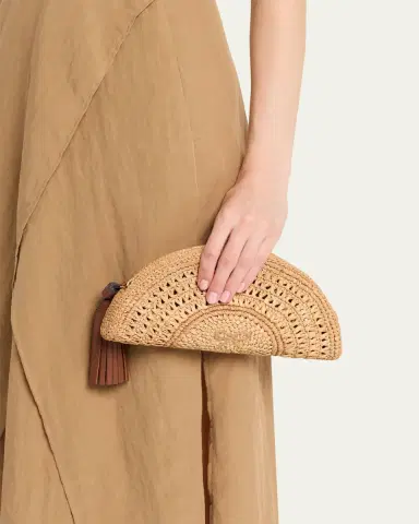 Anya Hindmarch Half Moon Raffia Bow Clutch Bag | Thumbnail 2 Anya Hindmarch Half Moon Raffia Bow Clutch Bag | Thumbnail 2
