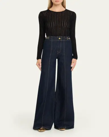 Ulla Johnson Ardith Long-Sleeve Lace Knit Top | Thumbnail 2