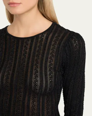 Ulla Johnson Ardith Long-Sleeve Lace Knit Top | Thumbnail 5
