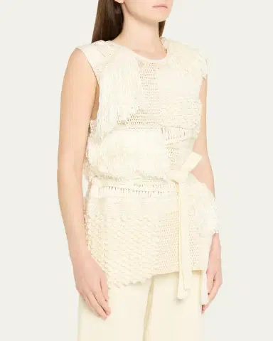 Heirlome Laia Patchwork Mixed-Knit Sleeveless Top With Belt | Thumbnail 4 Heirlome Laia Patchwork Mixed-Knit Sleeveless Top With Belt | Thumbnail 4
