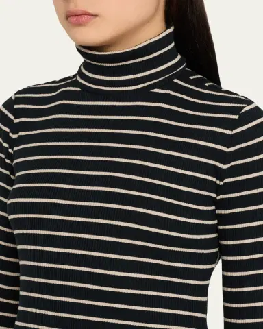 Proenza Schouler White Label Frances Stripe Rib-Knit Turtleneck Dress | Thumbnail 5