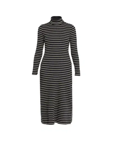 Proenza Schouler White Label Frances Stripe Rib-Knit Turtleneck Dress | Thumbnail 1