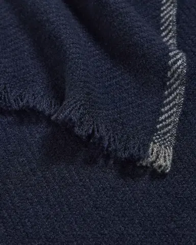 Brunello Cucinelli Men's Cashmere Contrast-Trim Scarf | Thumbnail 4 Brunello Cucinelli Men's Cashmere Contrast-Trim Scarf | Thumbnail 4