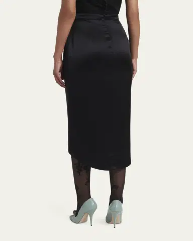 Valentino Garavani Draped Silk Bow Midi Tulip Skirt | Thumbnail 3 Valentino Garavani Draped Silk Bow Midi Tulip Skirt | Thumbnail 3