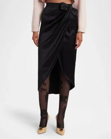 Valentino Garavani Draped Silk Bow Midi Tulip Skirt | Thumbnail 8 Valentino Garavani Draped Silk Bow Midi Tulip Skirt | Thumbnail 8