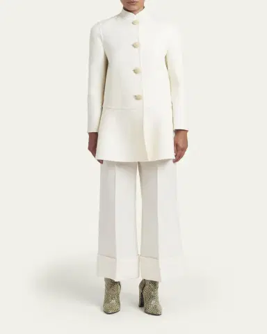 Valentino Garavani Embellished-Button Cashmere Single-Breasted Coat | Thumbnail 2