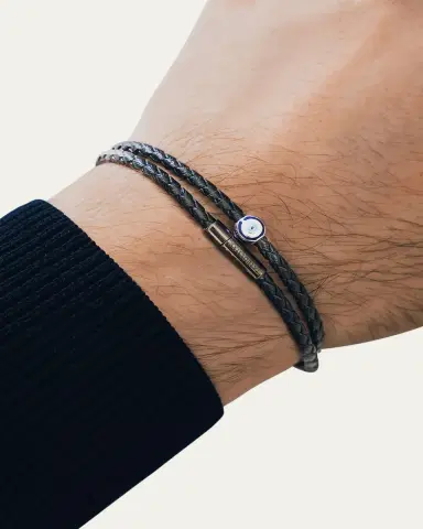 Tateossian Men's Enamel Evil Eye and Sterling Silver Mini Pop Cord Bracelet | Thumbnail 2 Tateossian Men's Enamel Evil Eye and Sterling Silver Mini Pop Cord Bracelet | Thumbnail 2