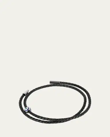 Tateossian Men's Enamel Evil Eye and Sterling Silver Mini Pop Cord Bracelet | Thumbnail 3 Tateossian Men's Enamel Evil Eye and Sterling Silver Mini Pop Cord Bracelet | Thumbnail 3