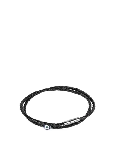 Tateossian Men's Enamel Evil Eye and Sterling Silver Mini Pop Cord Bracelet | Thumbnail 1 Tateossian Men's Enamel Evil Eye and Sterling Silver Mini Pop Cord Bracelet | Thumbnail 1