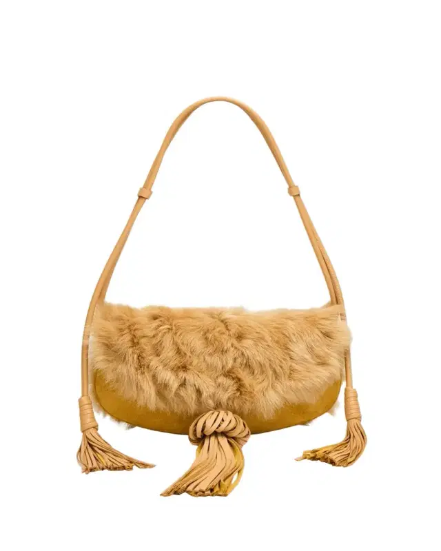 Paloma Tassel Suede & Shearling Shoulder Bag