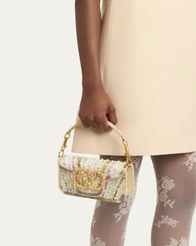 Valentino Garavani Loco Sequin-Embroidered Moire Top-Handle Bag | Thumbnail 2