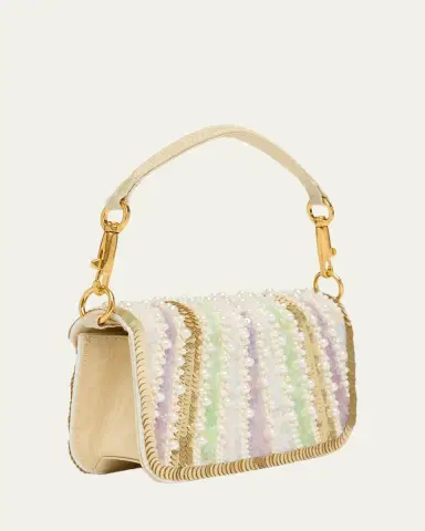 Valentino Garavani Loco Sequin-Embroidered Moire Top-Handle Bag | Thumbnail 3