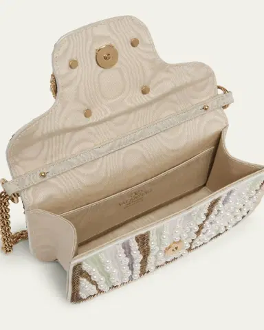 Valentino Garavani Loco Sequin-Embroidered Moire Top-Handle Bag | Thumbnail 4