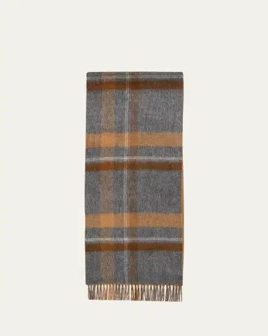 Begg x Co Men's Taransay Check Cashmere Scarf | Thumbnail 5