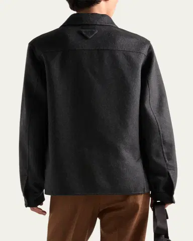 Prada Men's Cashmere Shirt Jacket | Thumbnail 4 Prada Men's Cashmere Shirt Jacket | Thumbnail 4