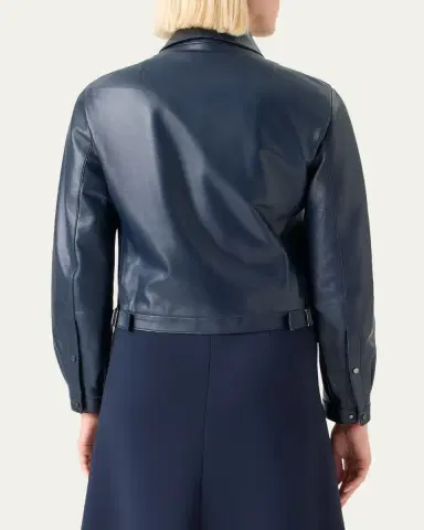 Akris Sady Lamb Shearling Paneled Short Leather Jacket | Thumbnail 5 Akris Sady Lamb Shearling Paneled Short Leather Jacket | Thumbnail 5