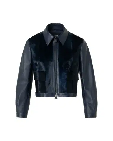 Akris Sady Lamb Shearling Paneled Short Leather Jacket | Thumbnail 1 Akris Sady Lamb Shearling Paneled Short Leather Jacket | Thumbnail 1