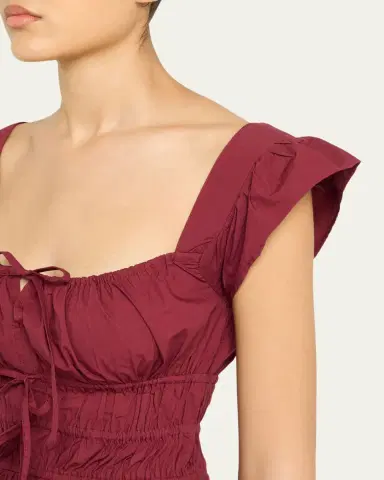 Ciao Lucia Katrin Smocked Drawstring Crop Top | Thumbnail 5