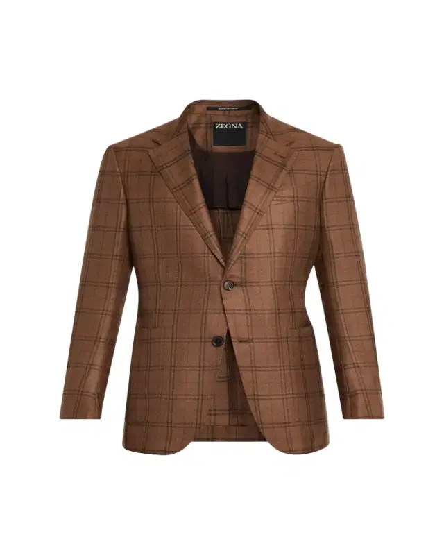 ZEGNA Men's Wool Plaid Slim Fit Two-Button Sport Coat