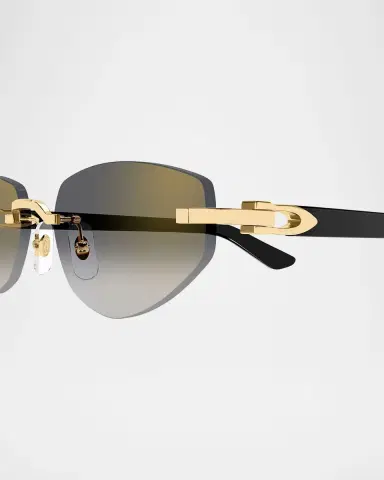 Cartier C Decor Cat-Eye Metal Sunglasses | Thumbnail 3