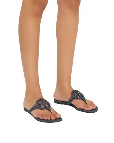 Tory Burch Miller Denim Logo Thong Sandals | Thumbnail 1 Tory Burch Miller Denim Logo Thong Sandals | Thumbnail 1