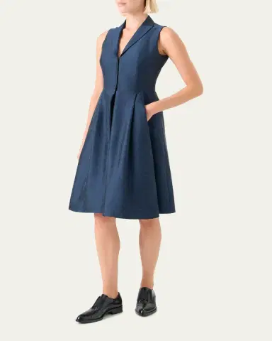 Akris Sleeveless Silk Shantung Trench Dress | Thumbnail 4 Akris Sleeveless Silk Shantung Trench Dress | Thumbnail 4