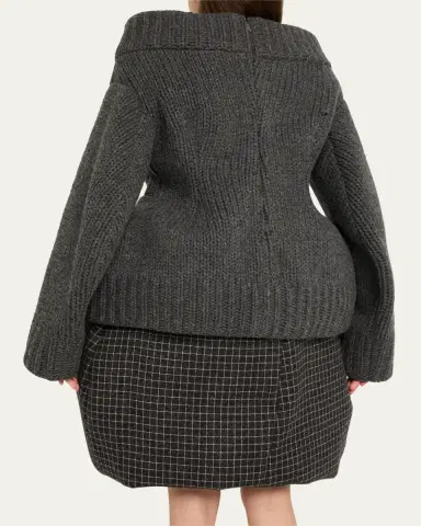 Marc Jacobs Runway Padded V-Neck Peplum Sweater | Thumbnail 3