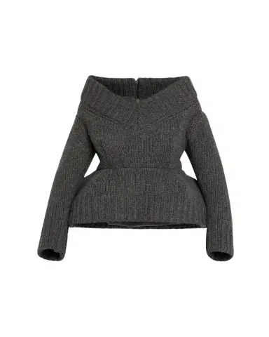 Marc Jacobs Runway Padded V-Neck Peplum Sweater | Thumbnail 1