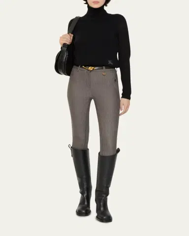 Burberry Anne Herringbone Skinny-Leg Jodhpur Pants | Thumbnail 2 Burberry Anne Herringbone Skinny-Leg Jodhpur Pants | Thumbnail 2