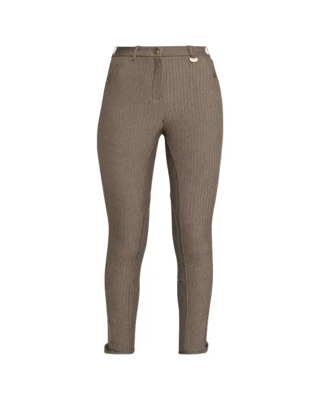 Anne Herringbone Skinny-Leg Jodhpur Pants